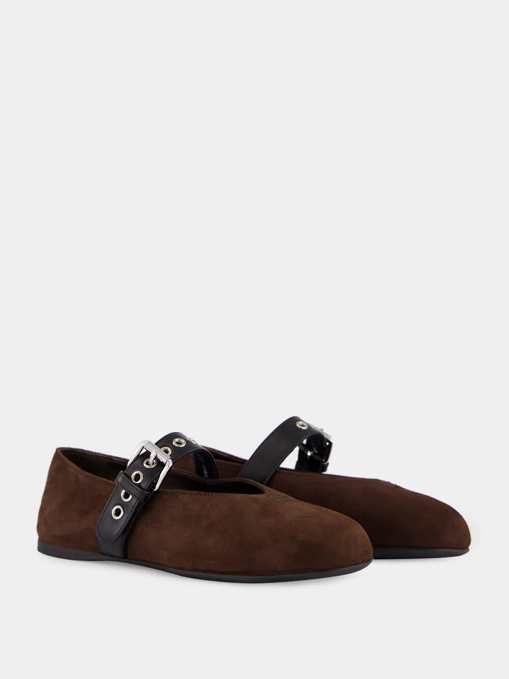 Dark Brown Suede Ballerinas sold by Fashion Clinic product image thumbnail 3