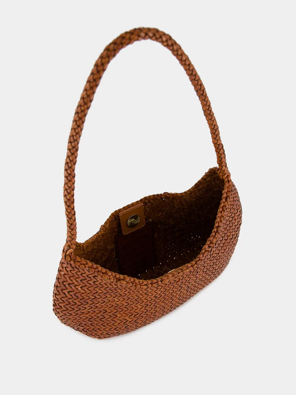 Nova Luna Tan Woven Leather Bag sold by Fashion Clinic product image thumbnail 5