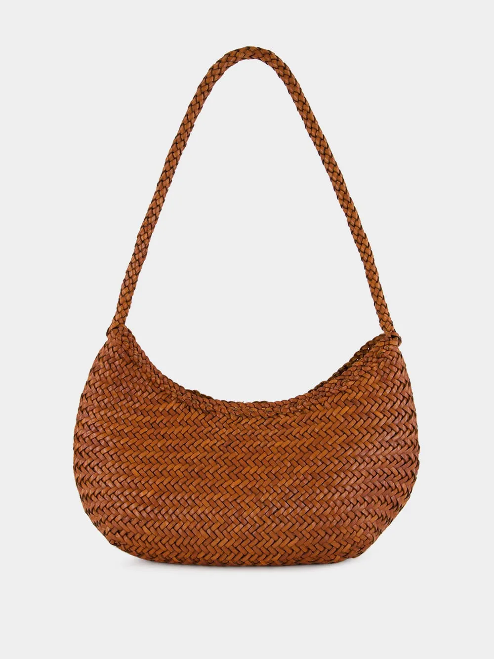 Nova Luna Tan Woven Leather Bag sold by Fashion Clinic
