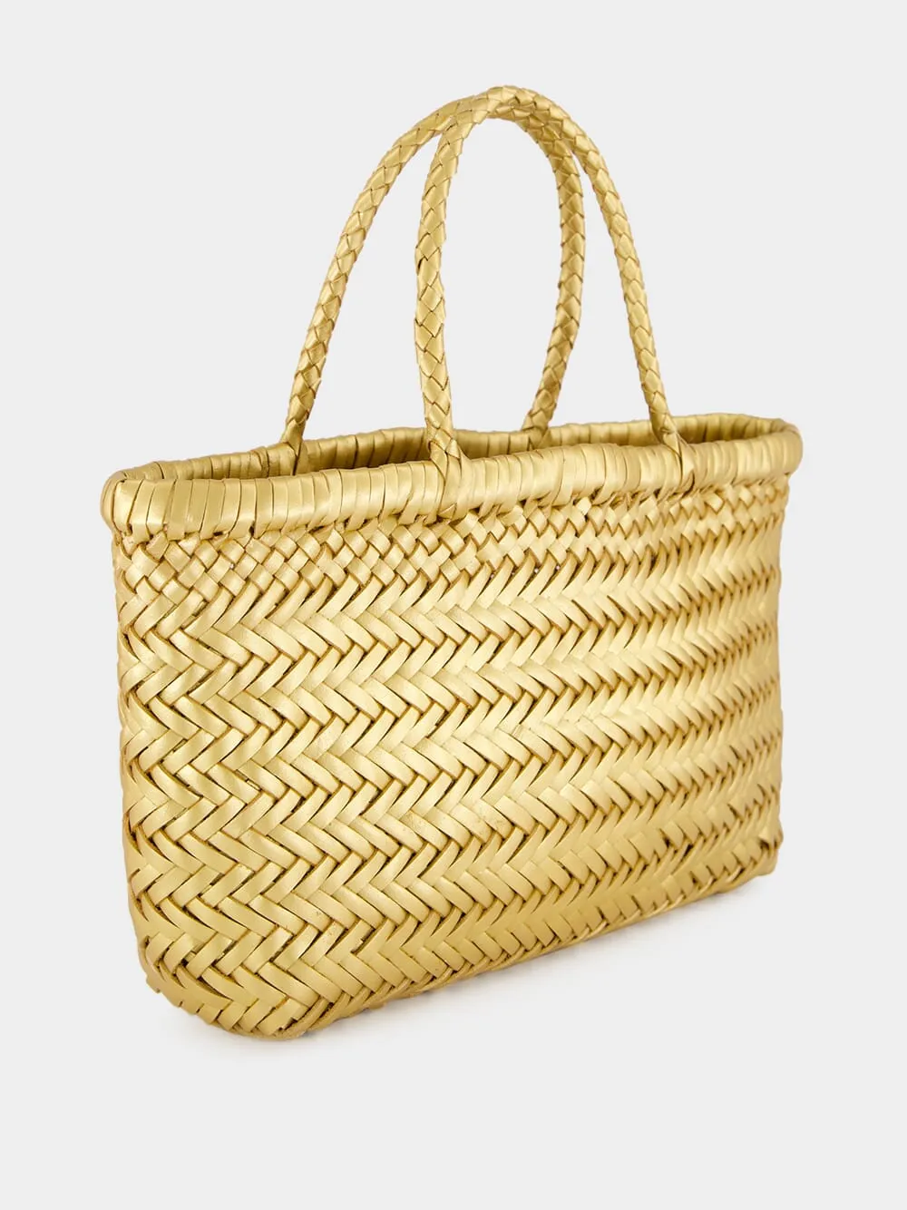 Mini Flat Gora Gold Woven Bag sold by Fashion Clinic product image thumbnail 2