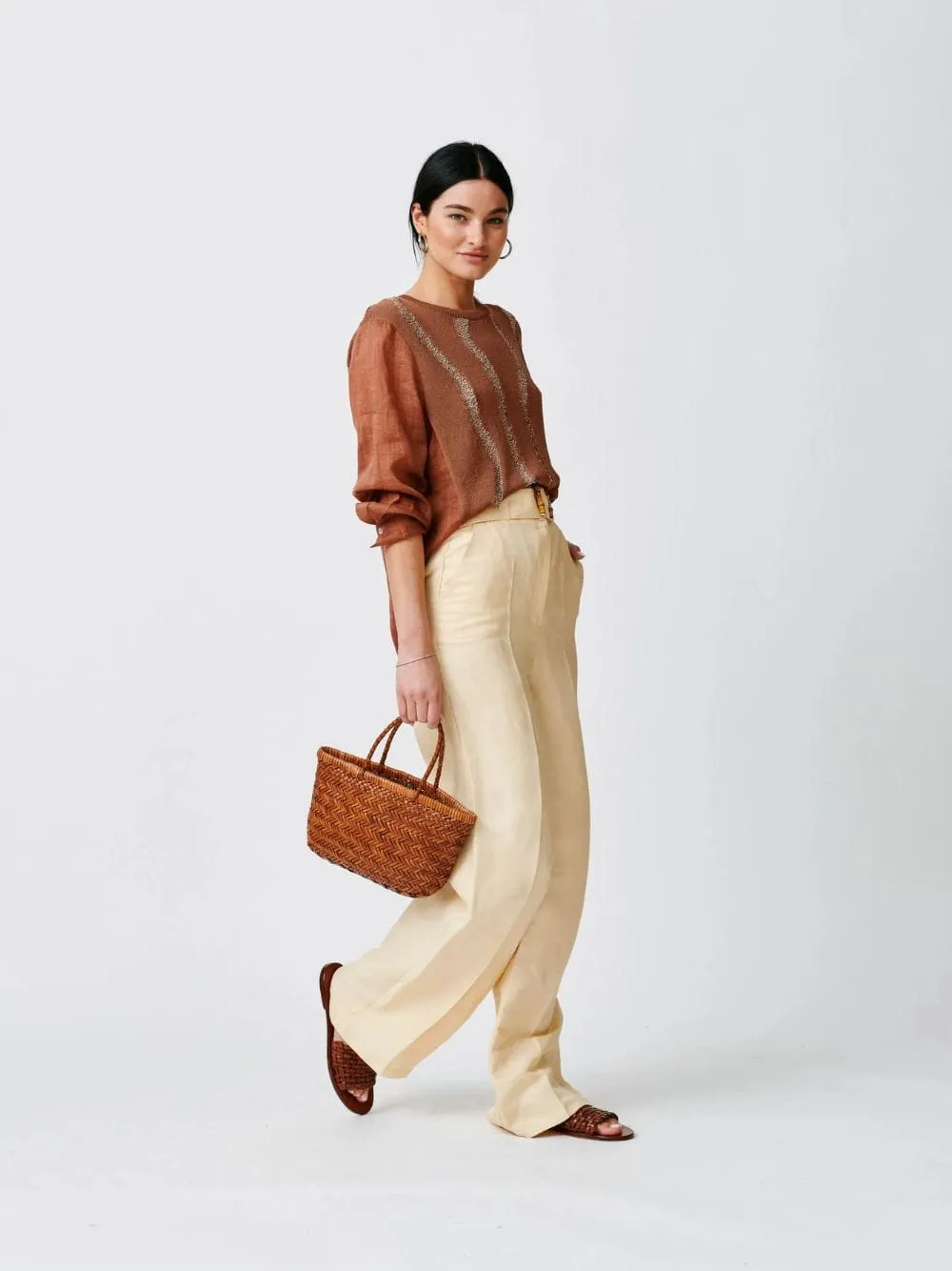 Mini Flat Gora Tan Woven Bag sold by Fashion Clinic product image thumbnail 2