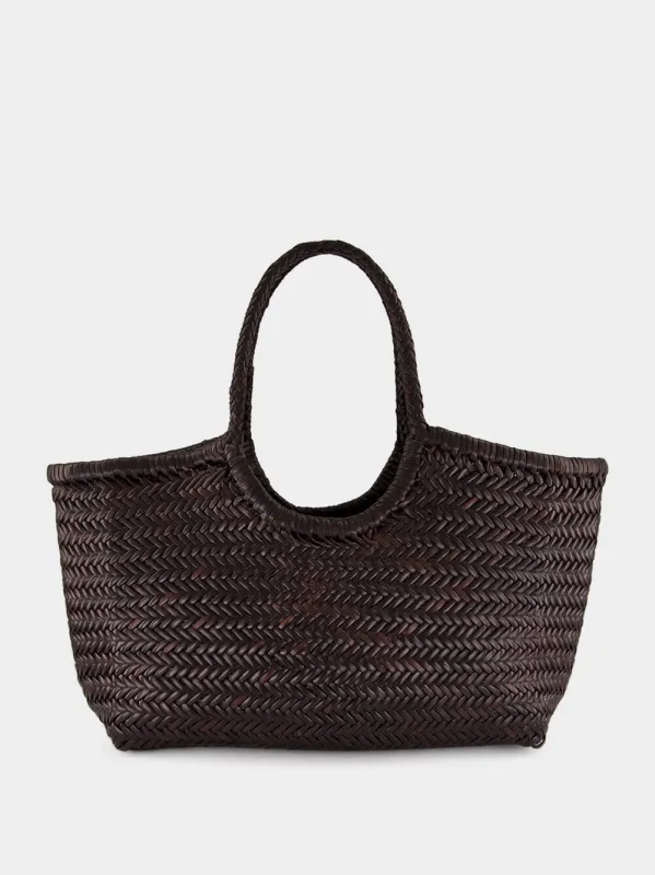 Nantucket Big Dark Brown Woven Tote sold by Fashion Clinic