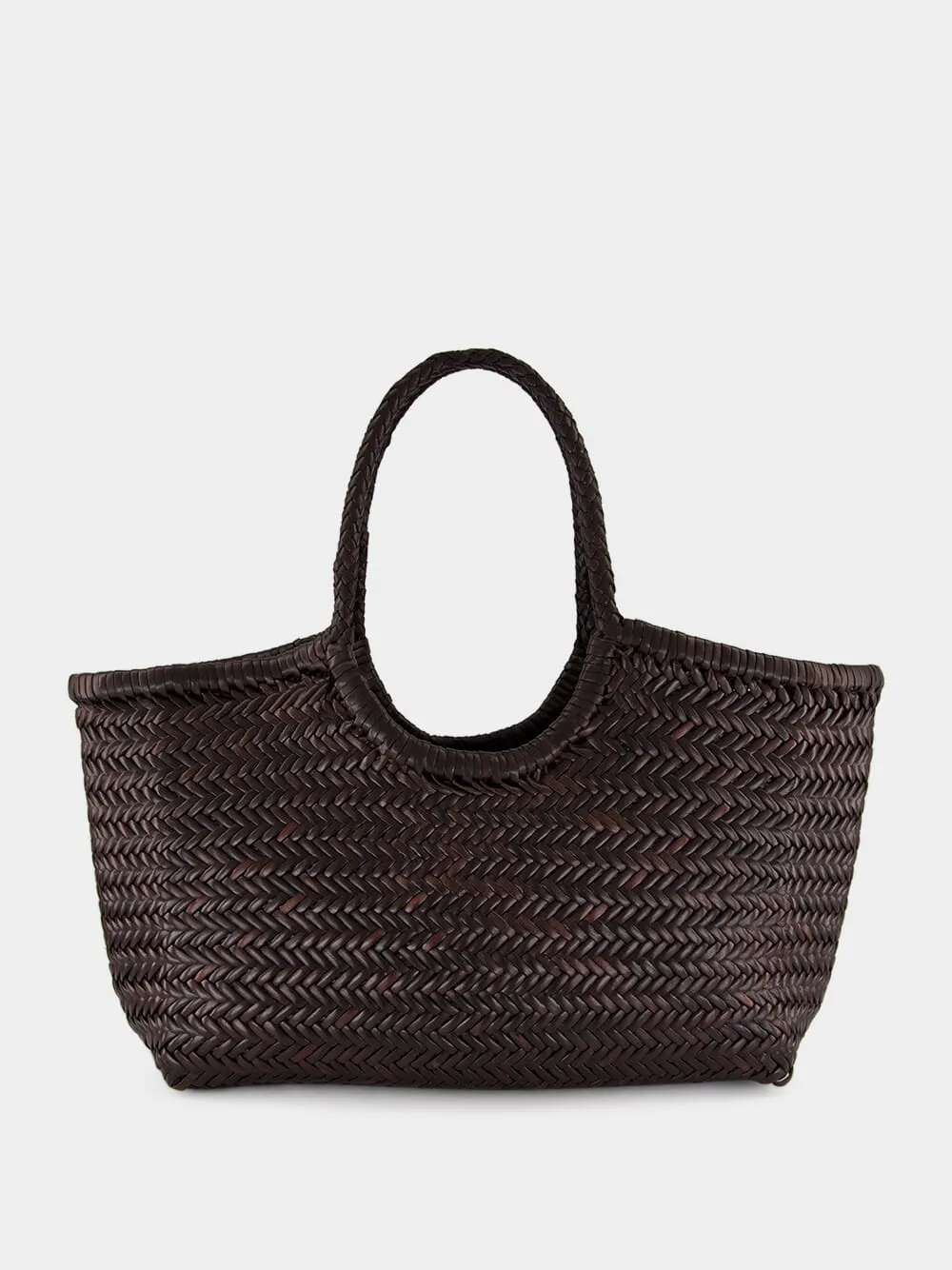 Nantucket Big Dark Brown Woven Tote sold by Fashion Clinic