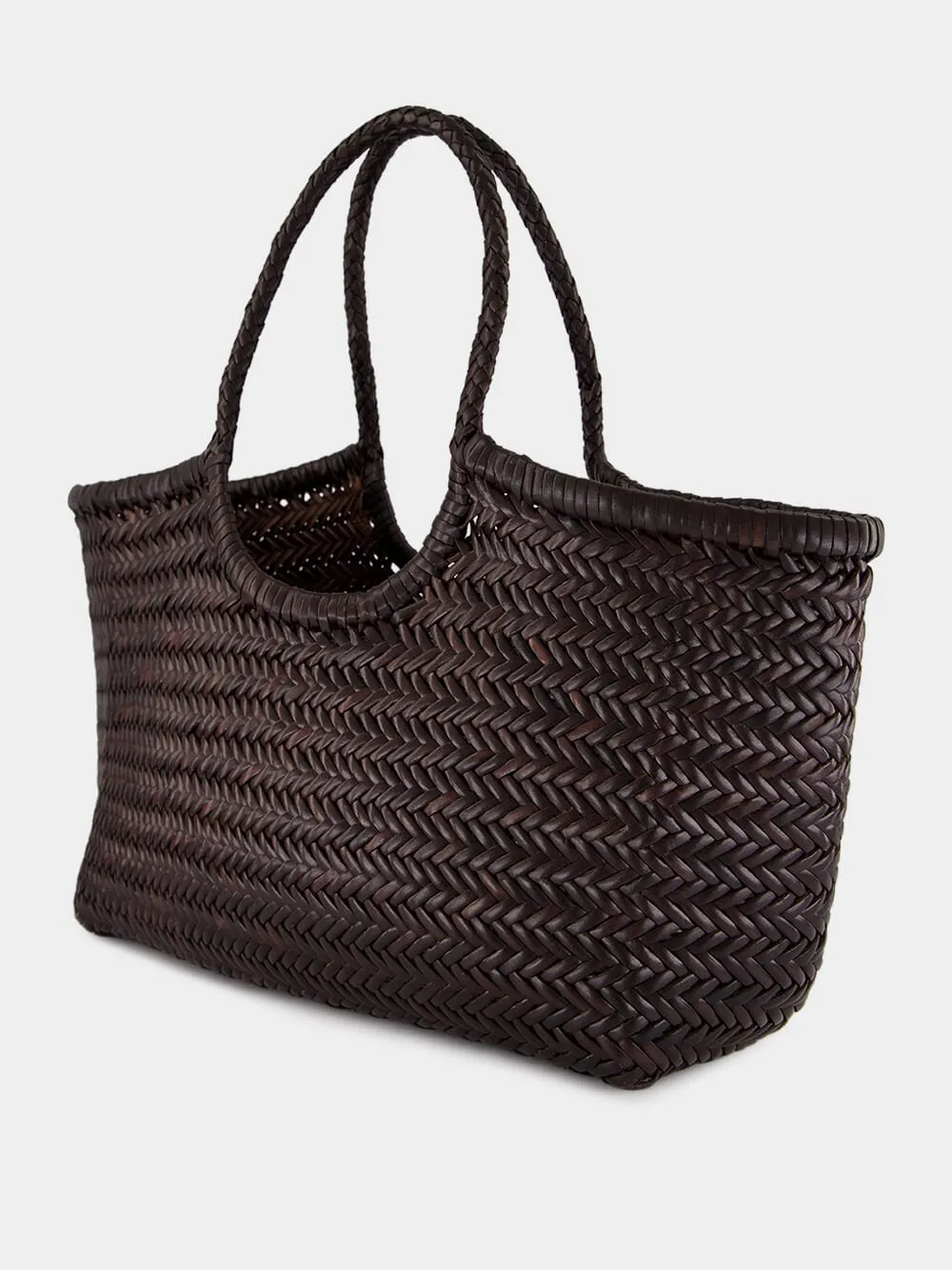 Nantucket Big Dark Brown Woven Tote sold by Fashion Clinic product image thumbnail 4