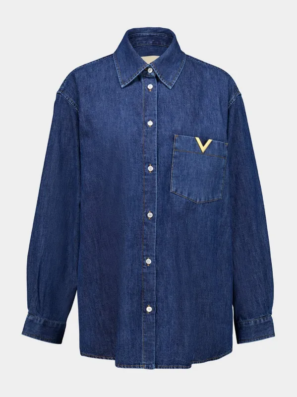 Medium Blue Denim Shirt sold by Fashion Clinic
