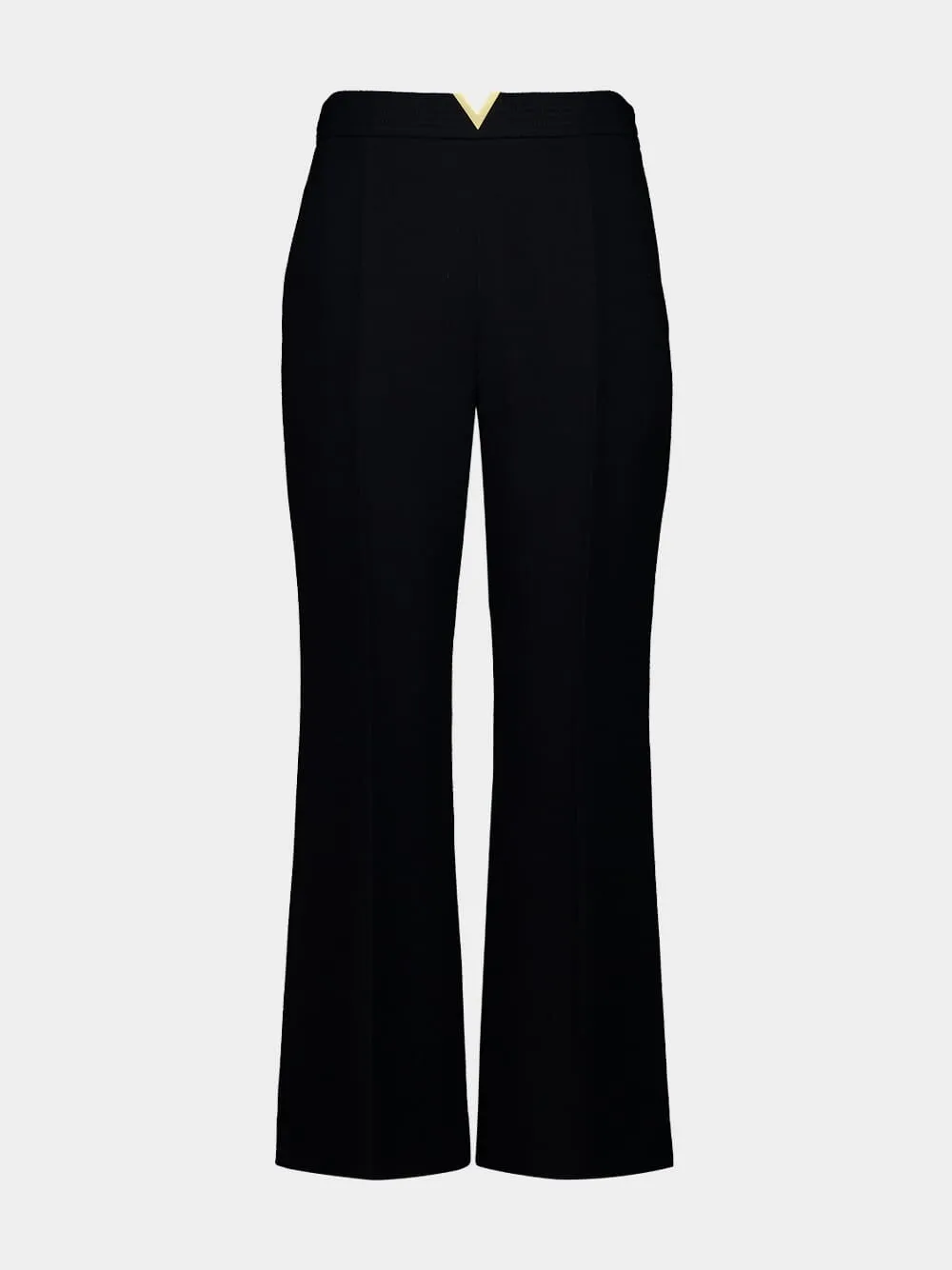 Black Virgin Wool Straight Trousers sold by Fashion Clinic