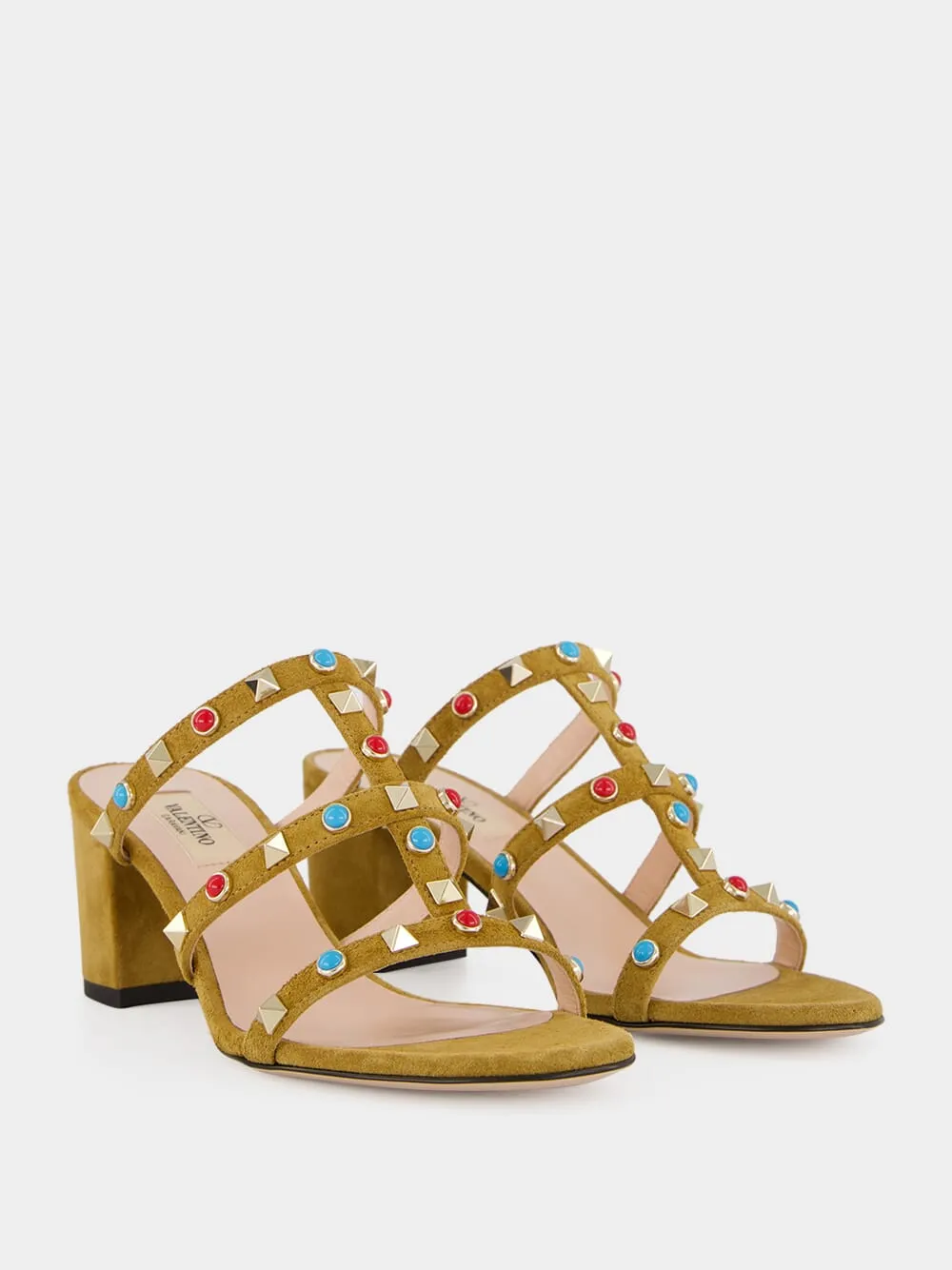 Havana Beige Rockstud Suede Sandals sold by Fashion Clinic product image thumbnail 4