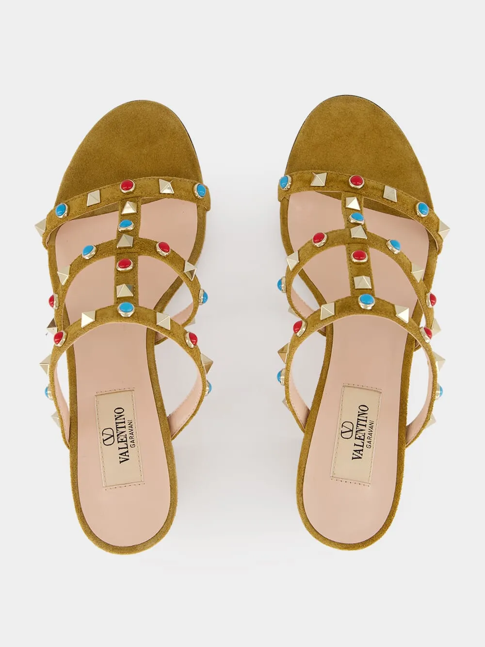 Havana Beige Rockstud Suede Sandals sold by Fashion Clinic product image thumbnail 5