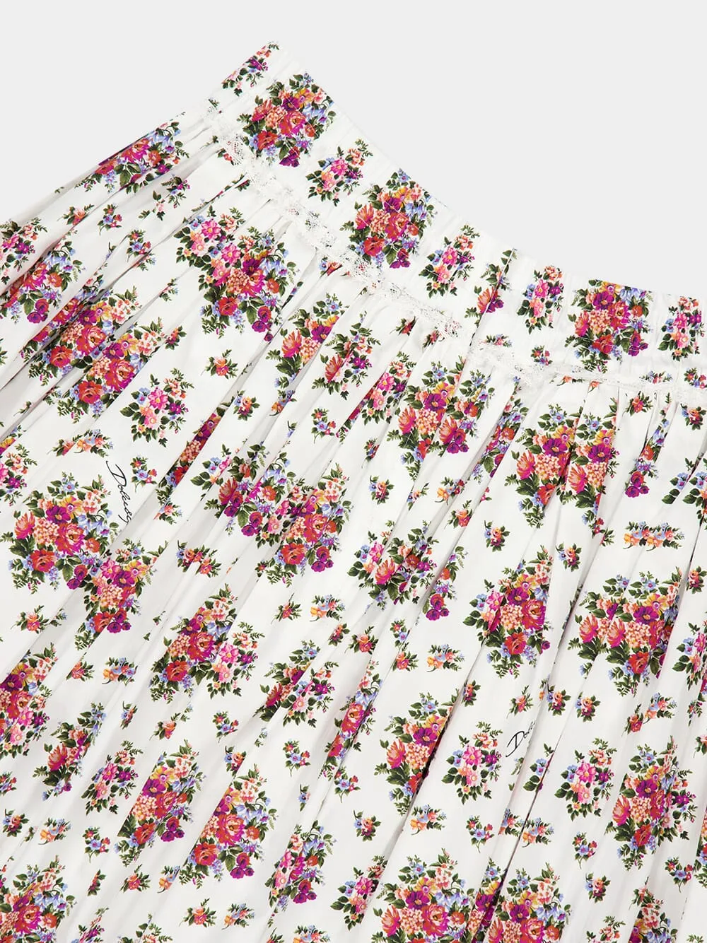 Floral Bouquet Cotton Midi Skirt sold by Fashion Clinic product image thumbnail 3