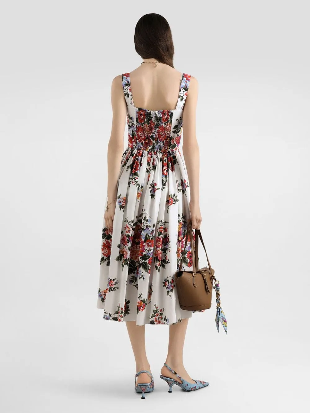 Flower Bouquet Cotton Midi Dress sold by Fashion Clinic product image thumbnail 3