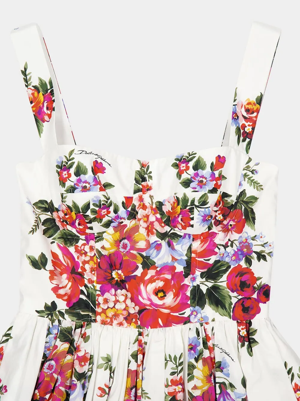 Flower Bouquet Cotton Midi Dress sold by Fashion Clinic product image thumbnail 5