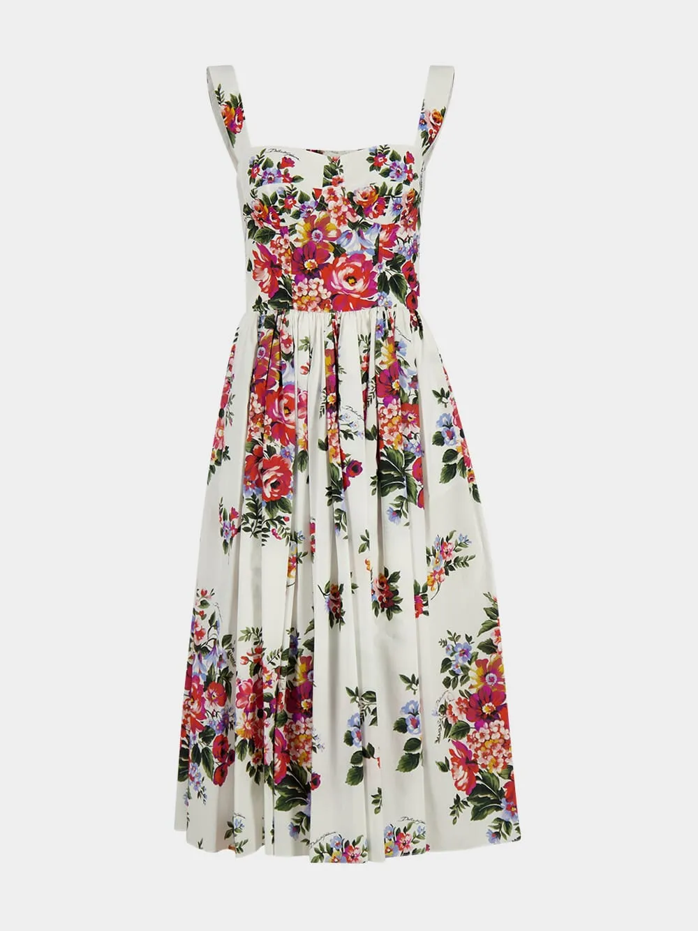 Flower Bouquet Cotton Midi Dress sold by Fashion Clinic product image thumbnail 2