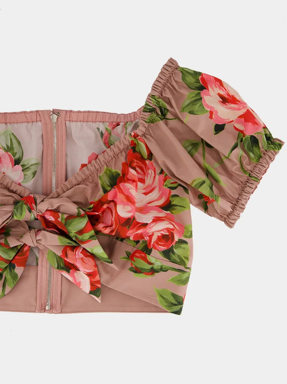 Rose Bouquet Cotton Crop Top sold by Fashion Clinic product image thumbnail 5