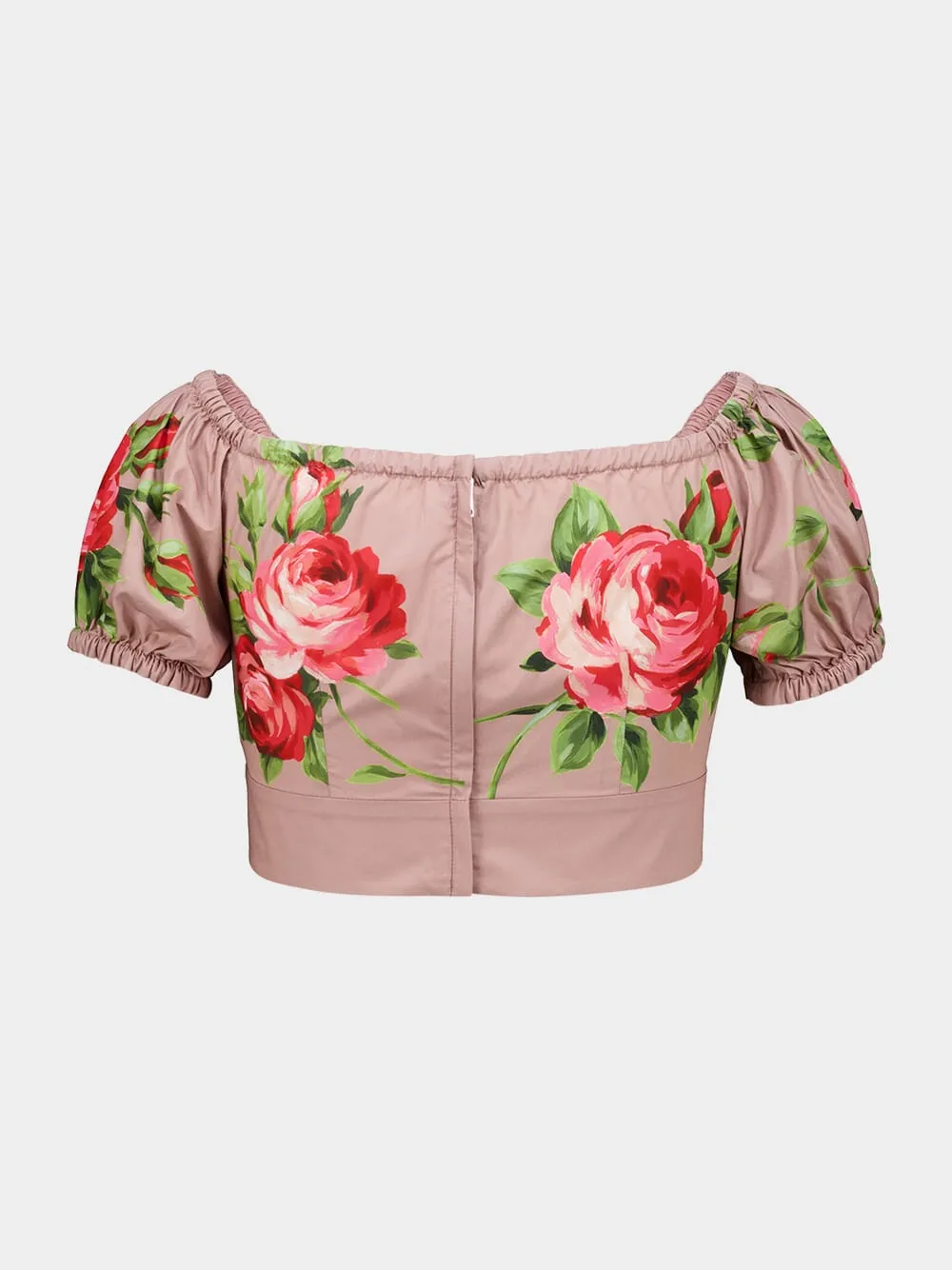 Rose Bouquet Cotton Crop Top sold by Fashion Clinic product image thumbnail 4