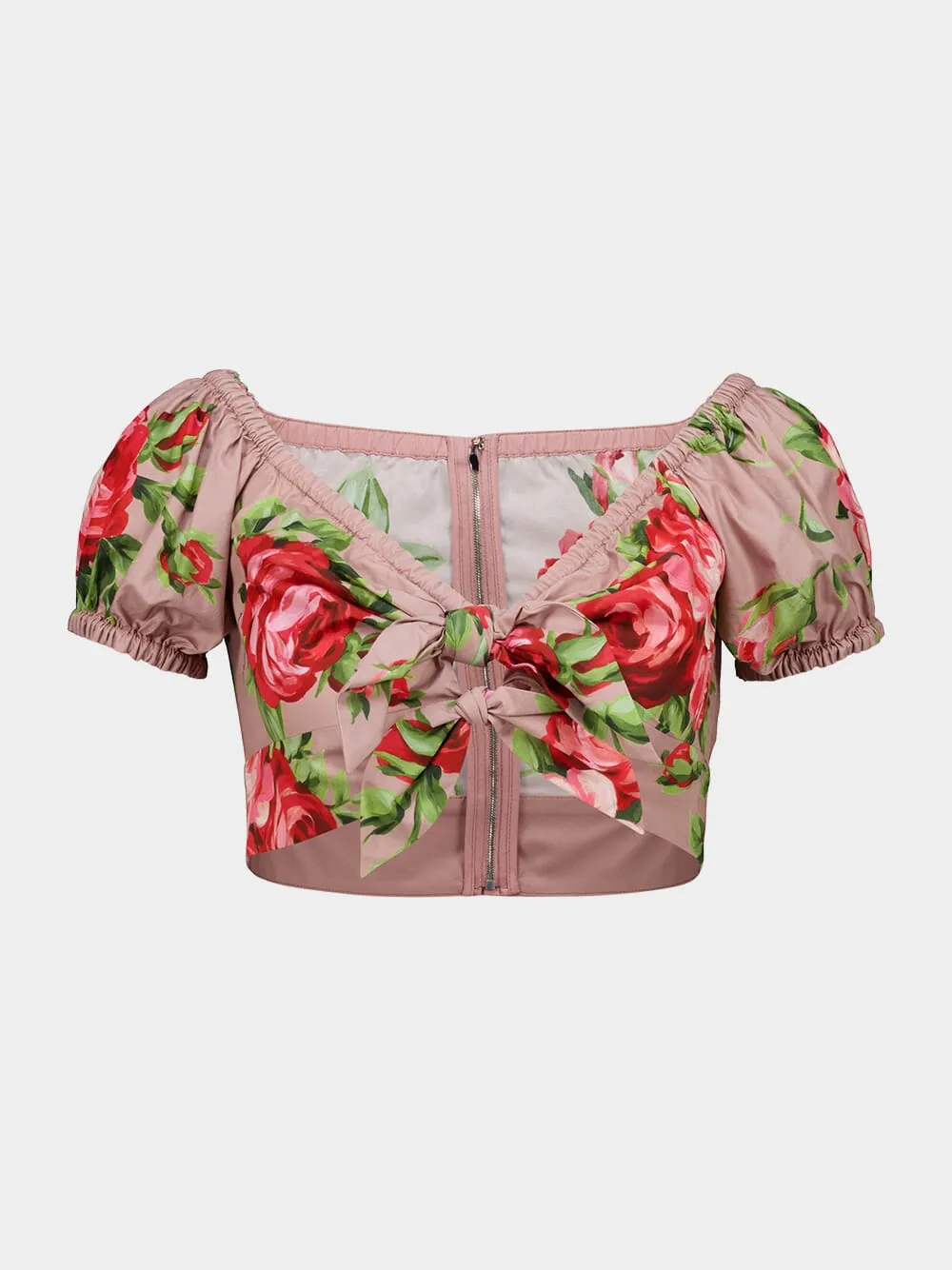 Rose Bouquet Cotton Crop Top sold by Fashion Clinic product image thumbnail 2