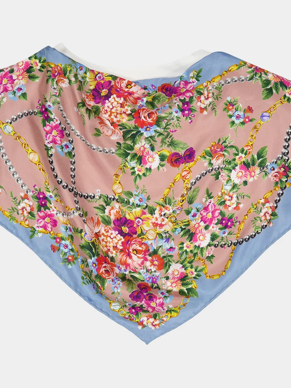 White Cotton T-Shirt with Floral Twill sold by Fashion Clinic product image thumbnail 5