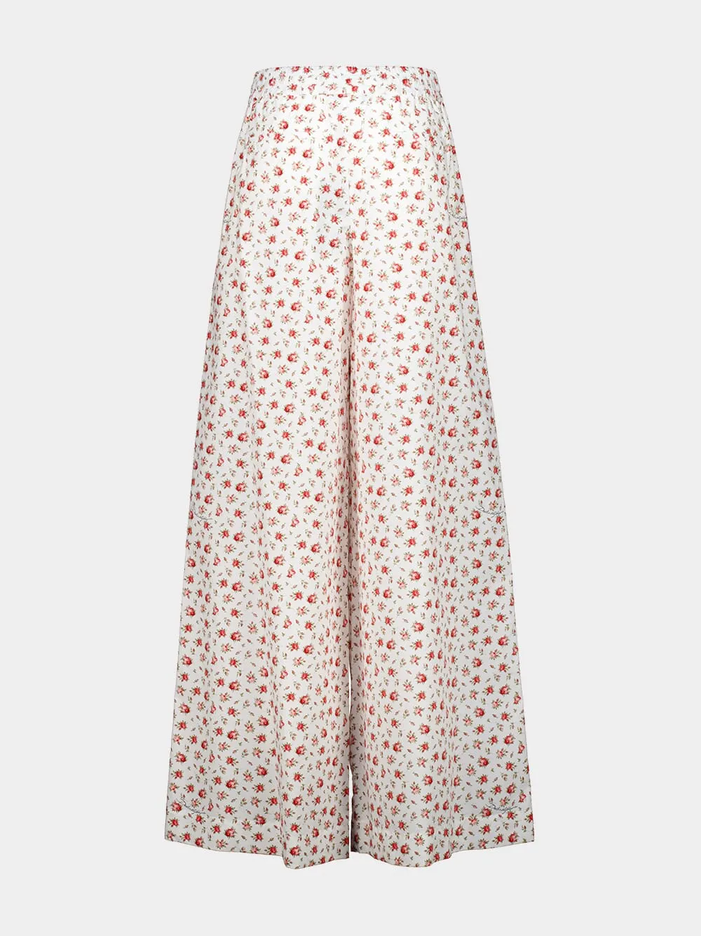 Small Rose-Print Poplin Wide-Leg Trousers sold by Fashion Clinic product image thumbnail 3
