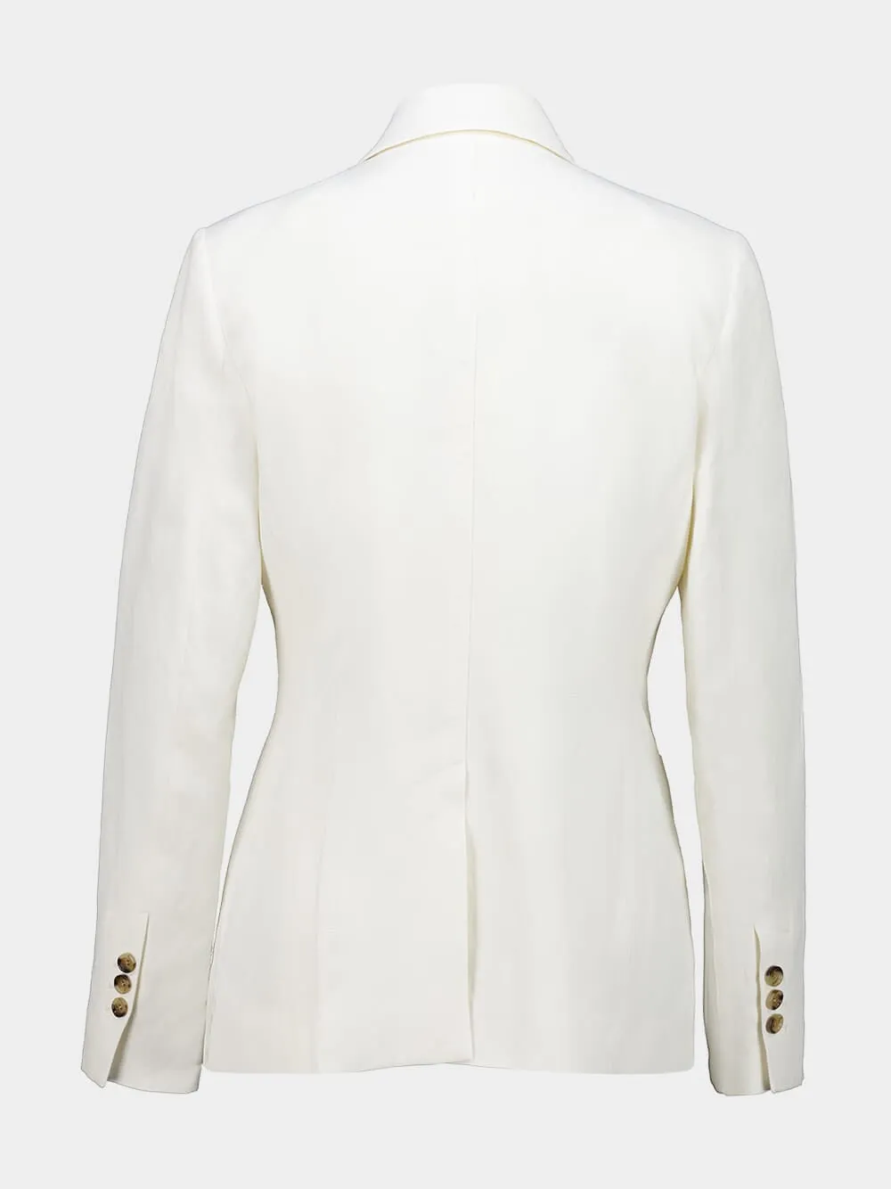 White Linen Double-Breasted Blazer sold by Fashion Clinic product image thumbnail 4