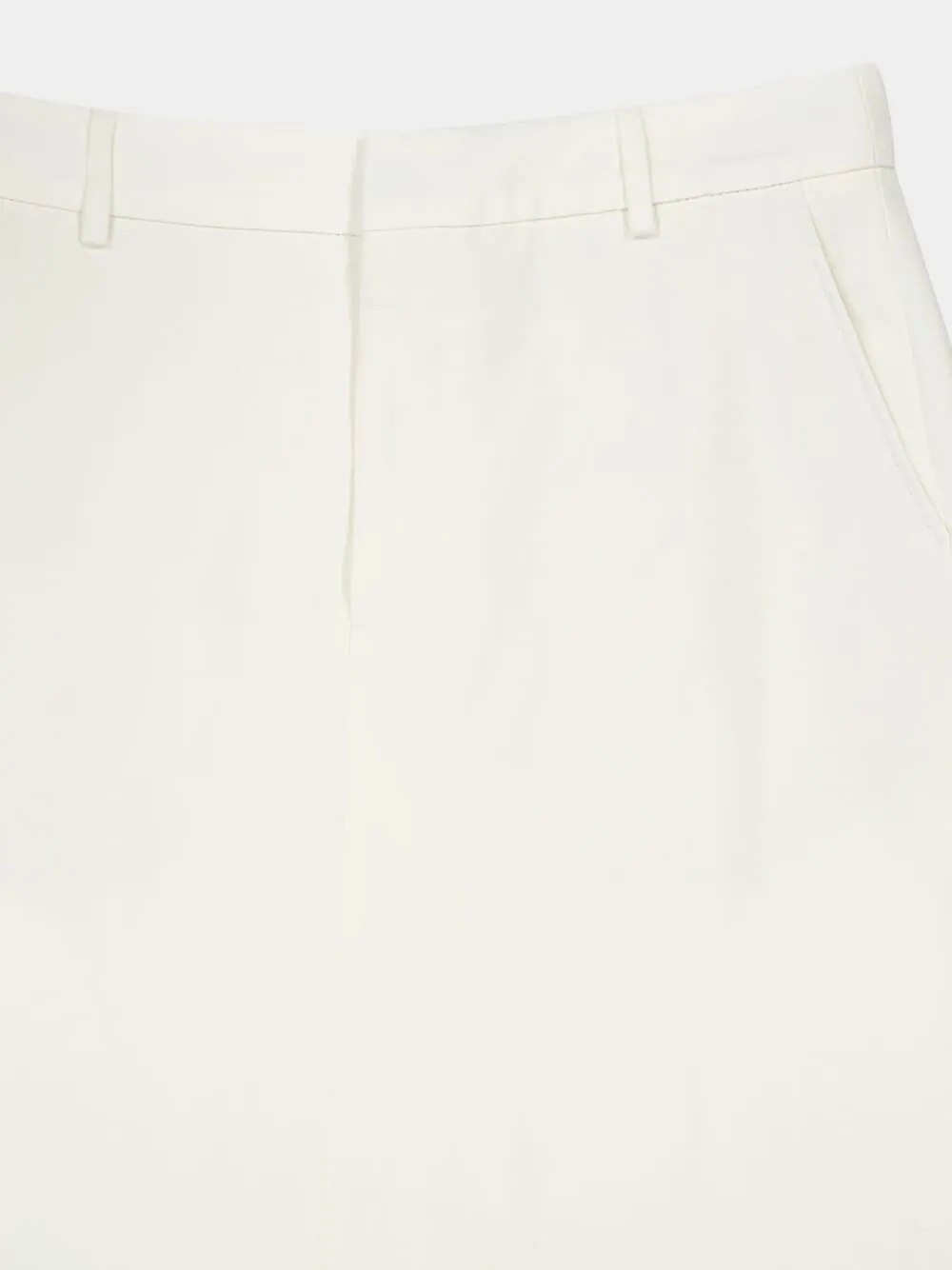 White Cream Linen-Blend Long Trapeze Skirt sold by Fashion Clinic product image thumbnail 5