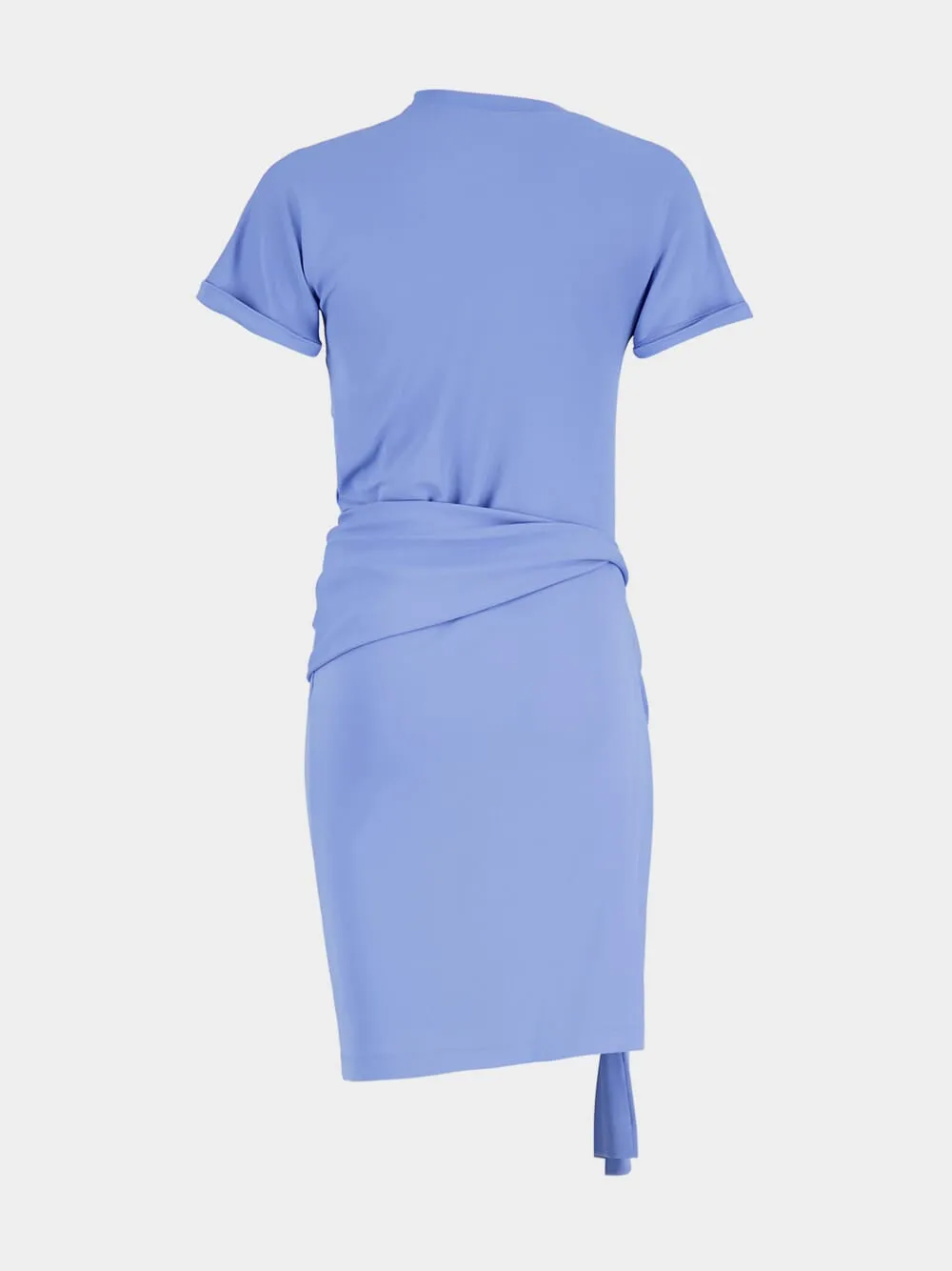 Blue Draped Viscose Mini Dress sold by Fashion Clinic product image thumbnail 4