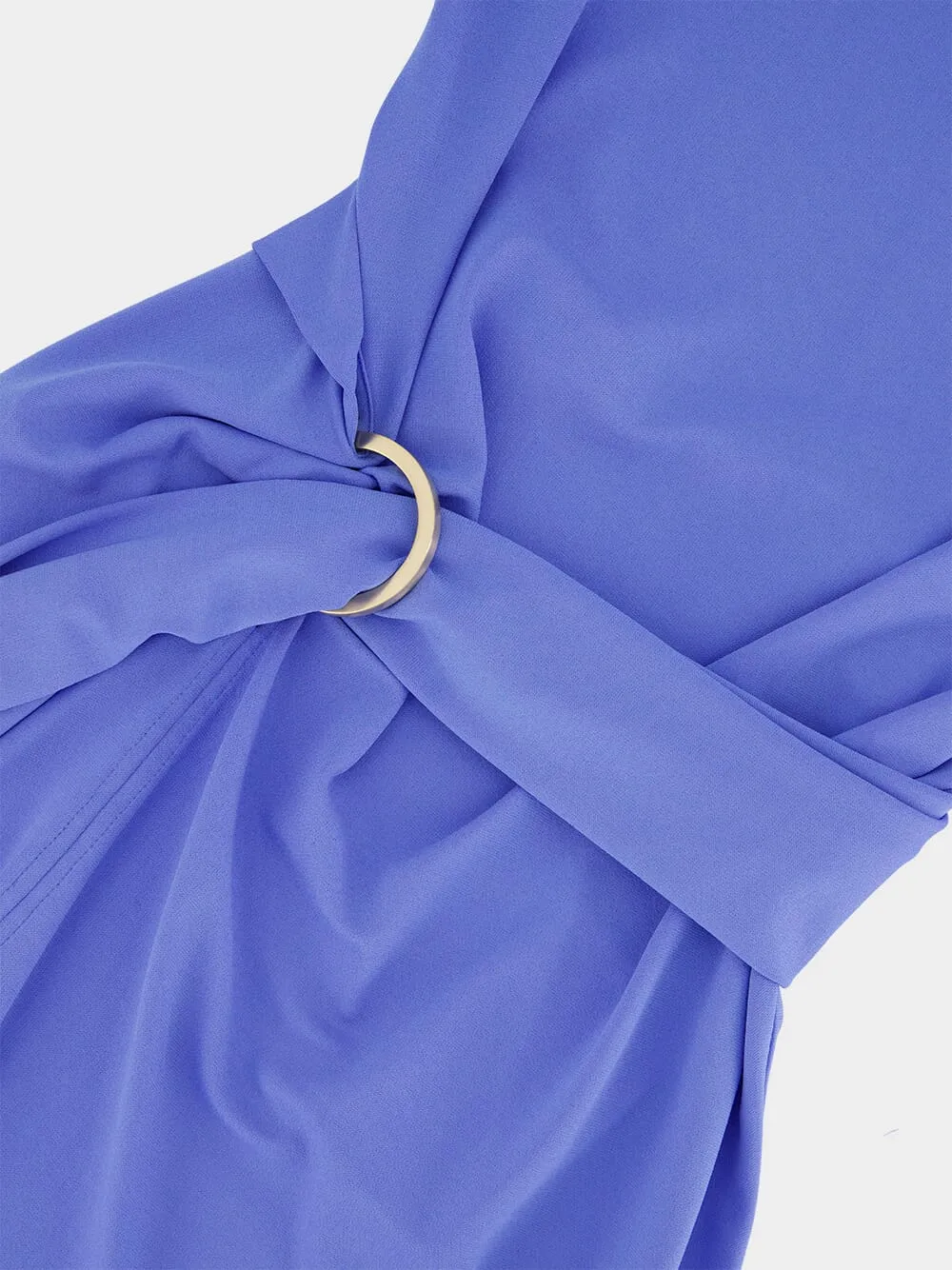 Blue Draped Viscose Mini Dress sold by Fashion Clinic product image thumbnail 5