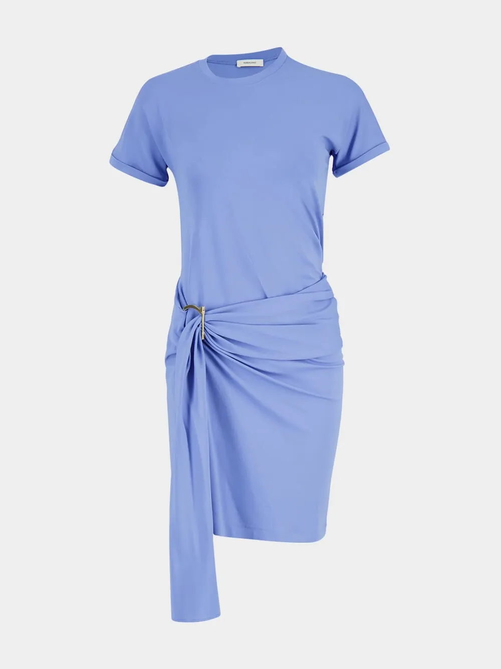 Blue Draped Viscose Mini Dress sold by Fashion Clinic product image thumbnail 2