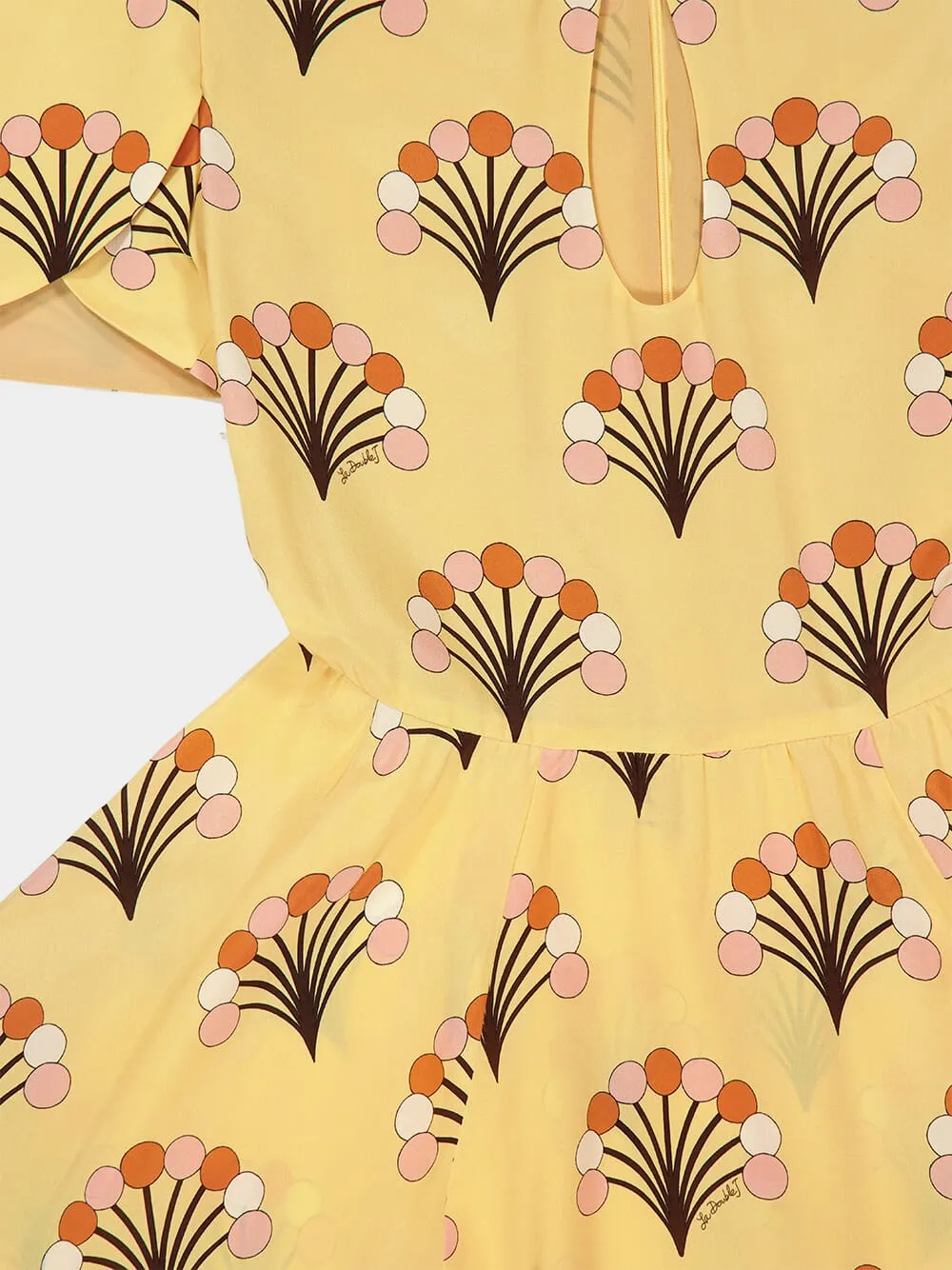 Yellow Printed Silk Midi Dress sold by Fashion Clinic product image thumbnail 4