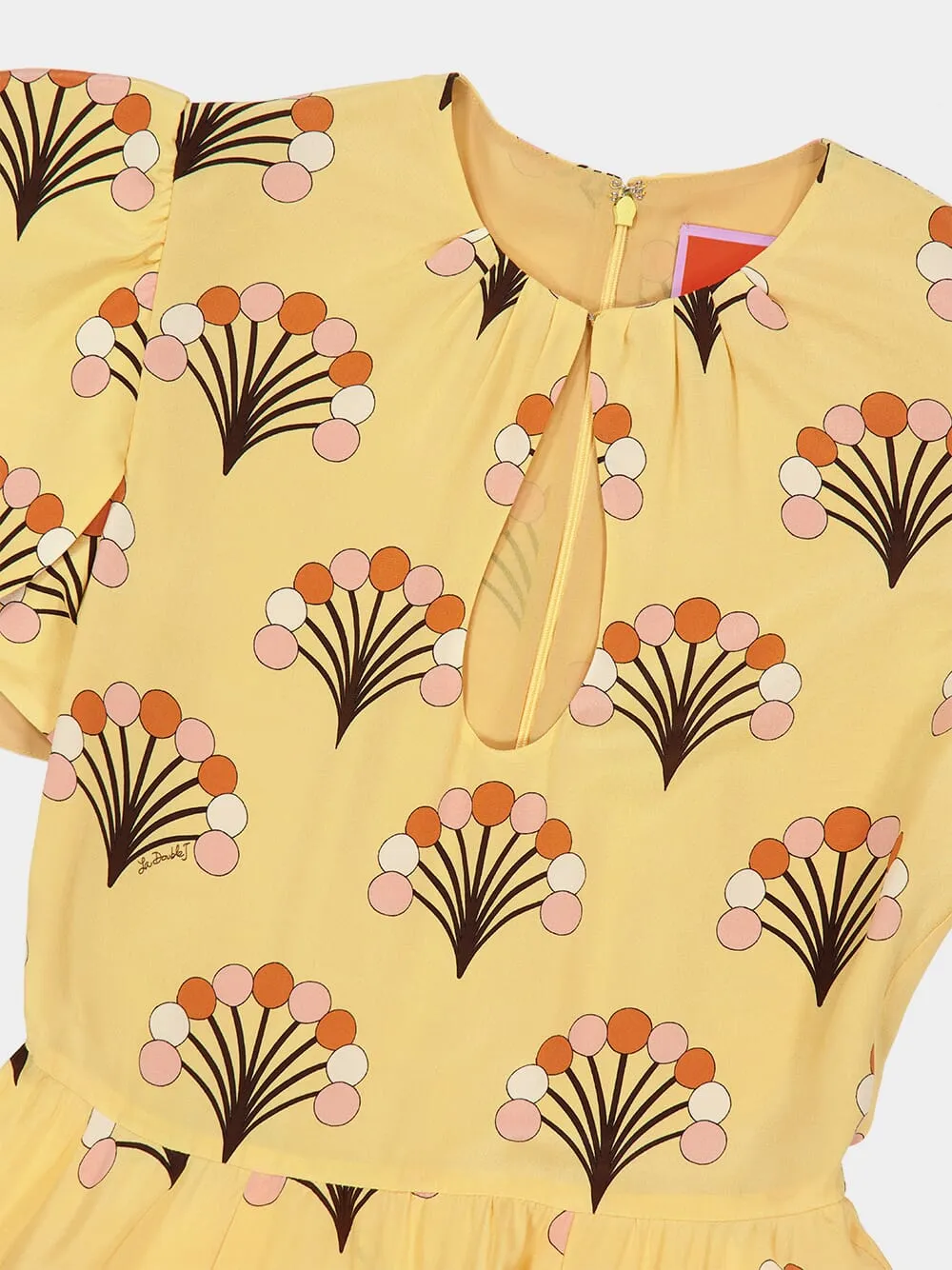 Yellow Printed Silk Midi Dress sold by Fashion Clinic product image thumbnail 3