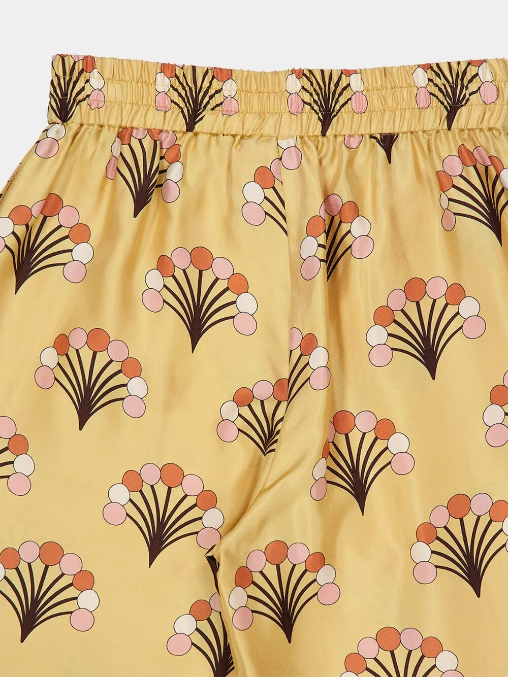 Yellow Printed Silk Palazzo Trousers sold by Fashion Clinic product image thumbnail 4