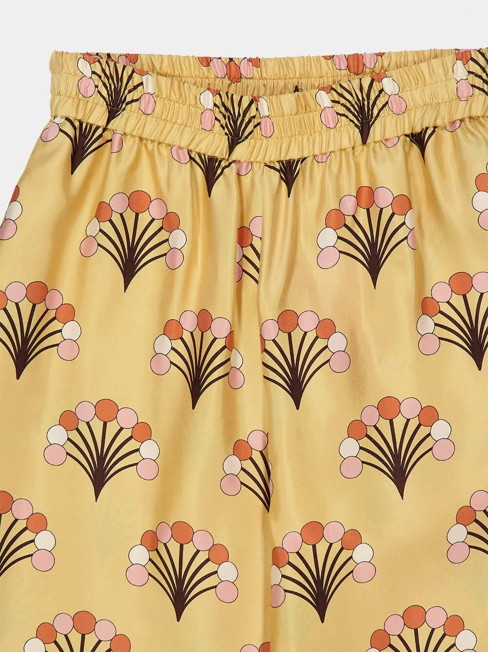 Yellow Printed Silk Palazzo Trousers sold by Fashion Clinic product image thumbnail 3