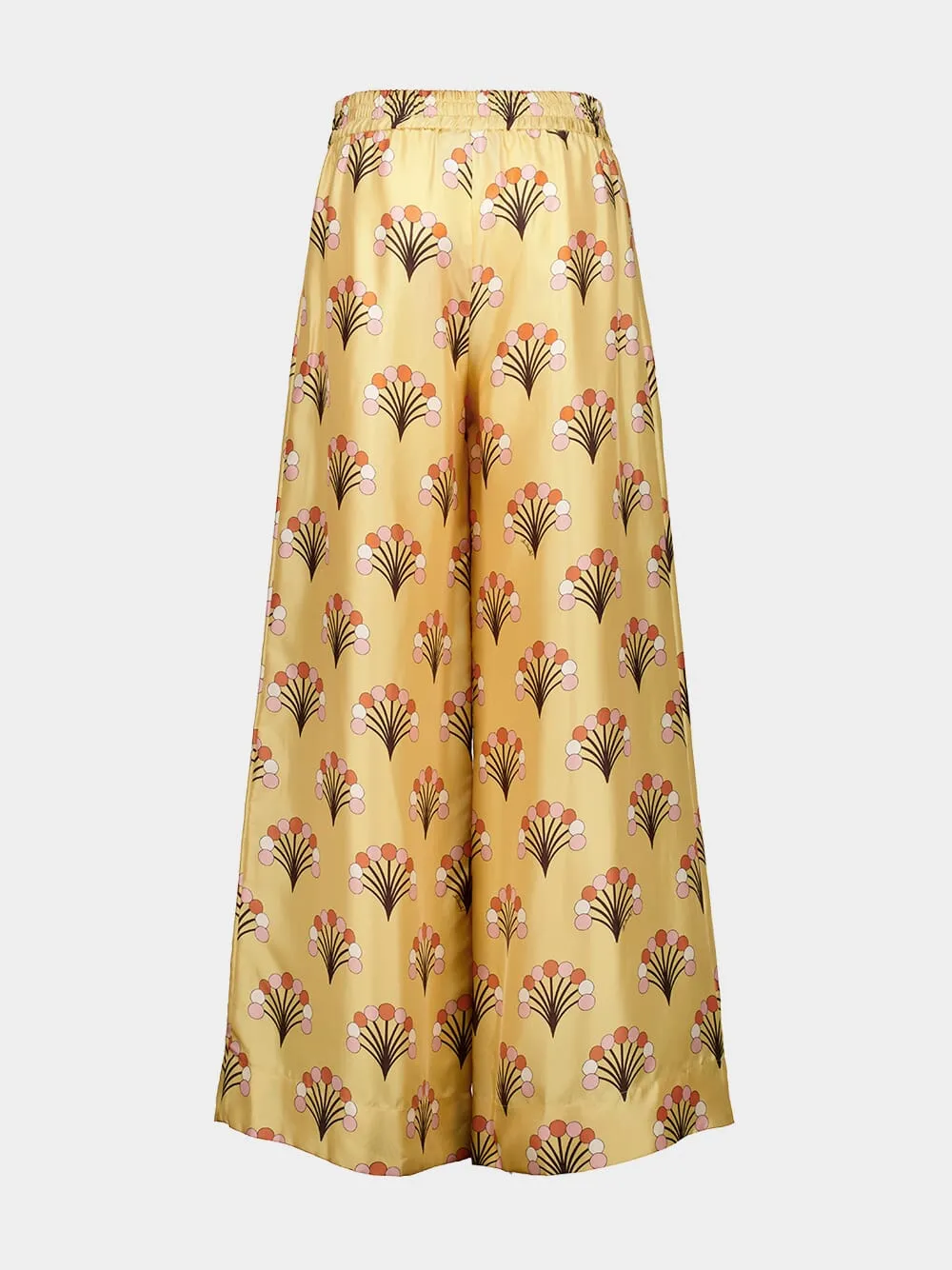 Yellow Printed Silk Palazzo Trousers sold by Fashion Clinic product image thumbnail 2