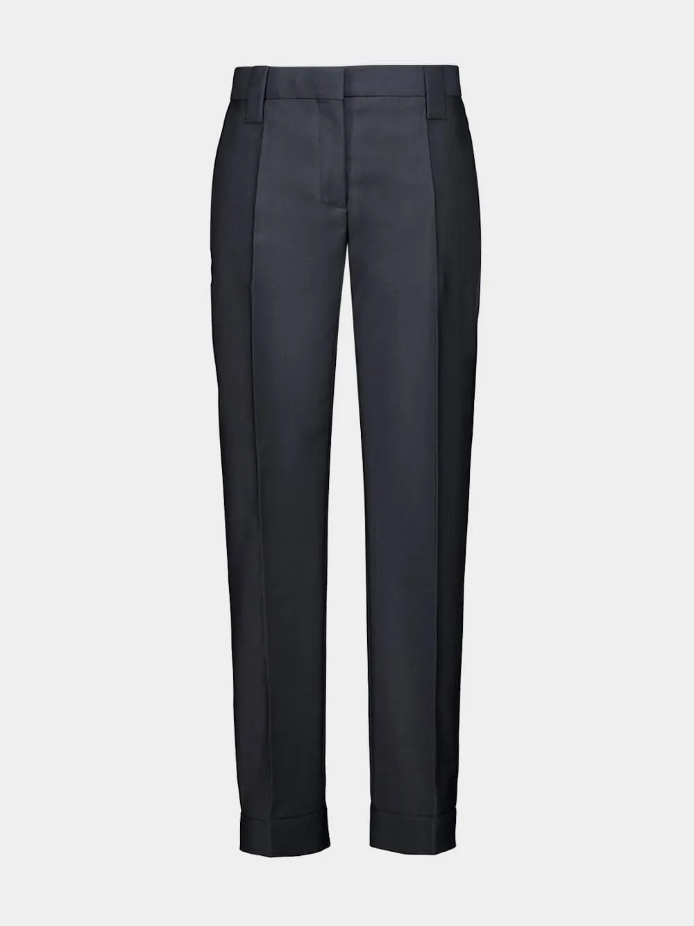 Grey Wool-Mohair Straight Formal Trousers sold by Fashion Clinic