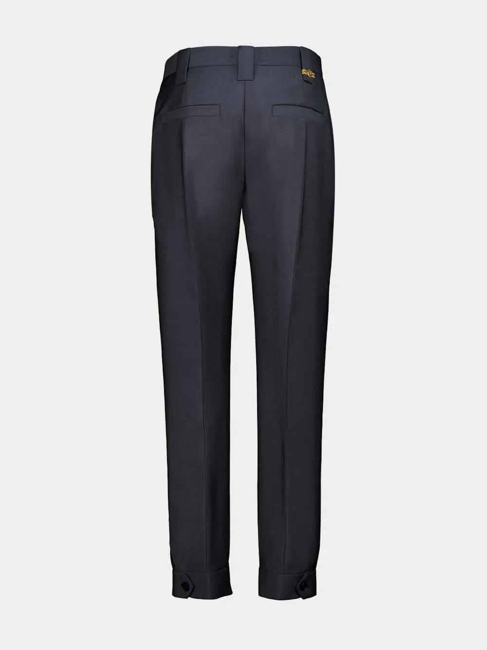 Grey Wool-Mohair Straight Formal Trousers sold by Fashion Clinic product image thumbnail 3