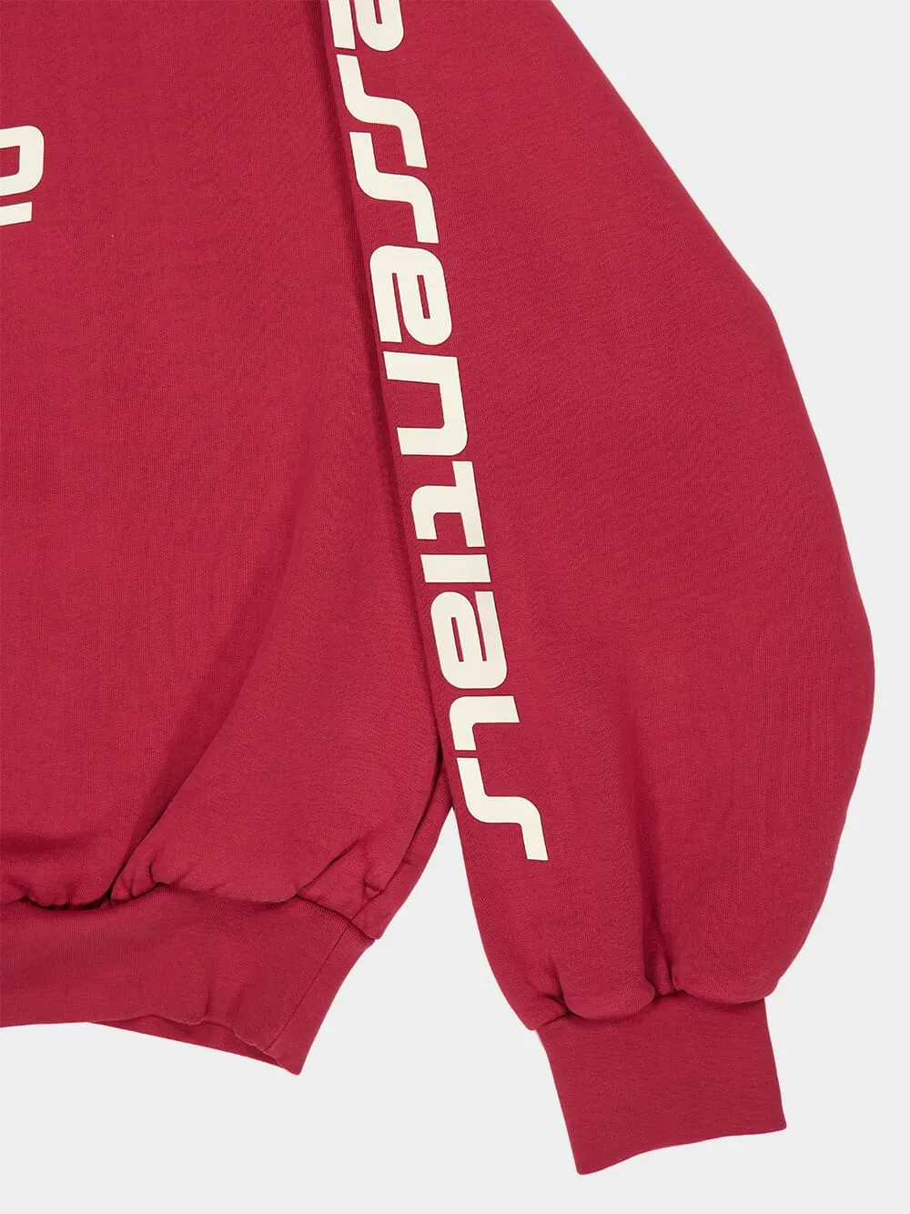 Crimson Cropped Relaxed Hooded Sweatshirt sold by Fashion Clinic product image thumbnail 4