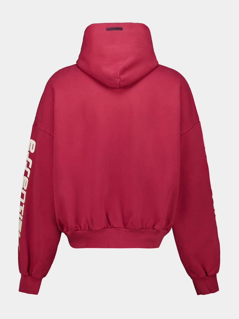 Crimson Cropped Relaxed Hooded Sweatshirt sold by Fashion Clinic product image thumbnail 3