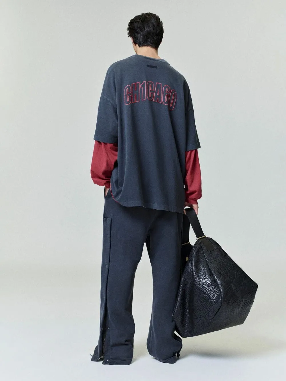Iron Grey Chicago 90s Oversized T-Shirt sold by Fashion Clinic product image thumbnail 3