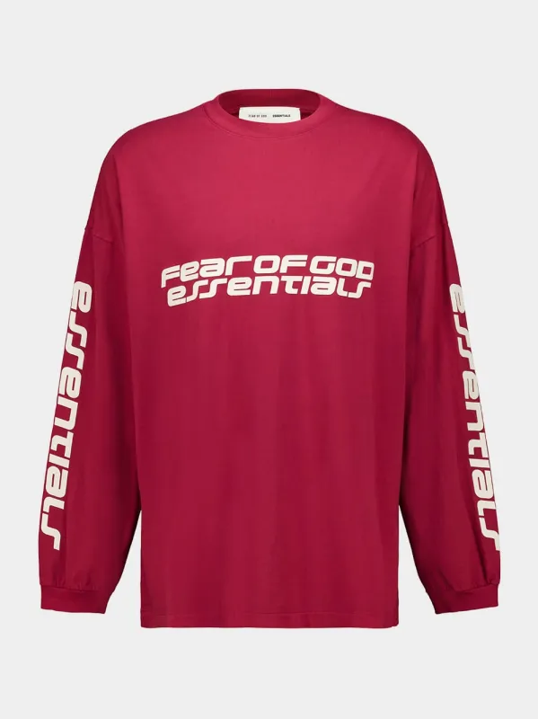 Crimson 90s Oversized Long Sleeve T-Shirt sold by Fashion Clinic