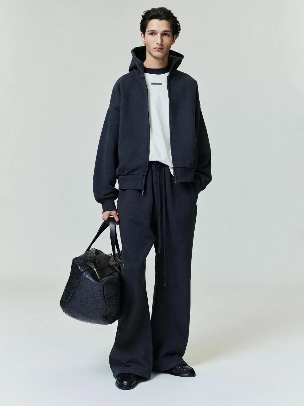 Vintage Black Embroidered Classic Full Zip Hooded Sweatshirt sold by Fashion Clinic product image thumbnail 2