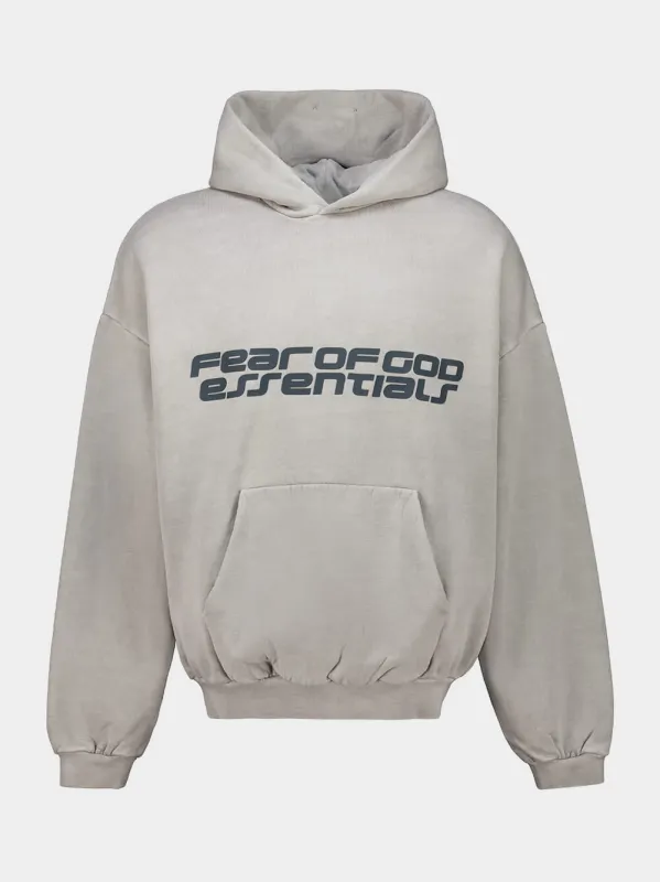 Smoke Grey Heavy Fleece 90s Hooded Sweatshirt sold by Fashion Clinic