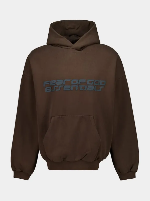 Brown Heavy Fleece 90s Hooded Sweatshirt sold by Fashion Clinic