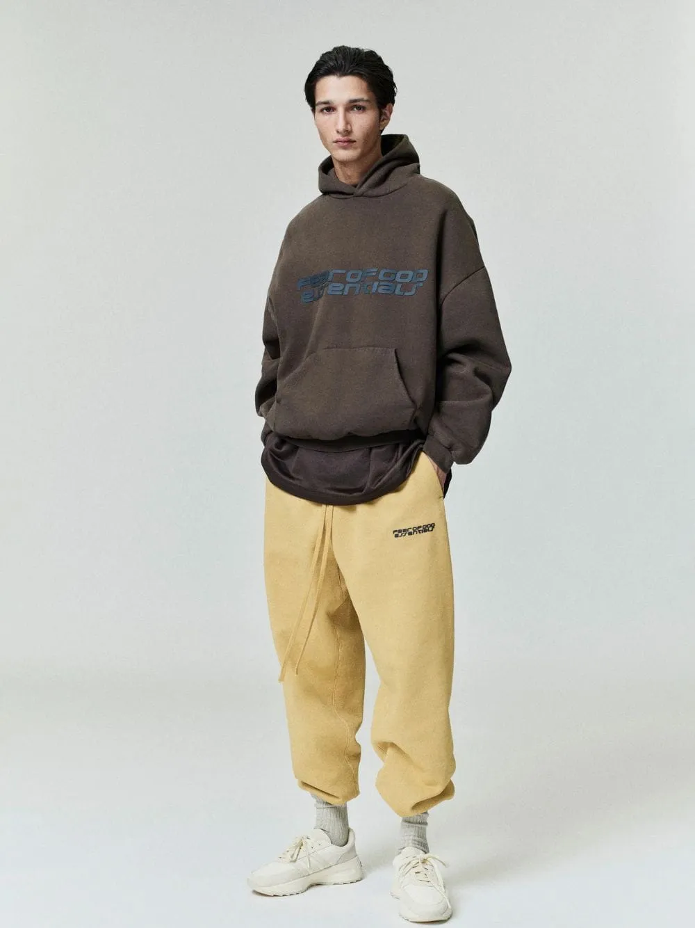 Brown Heavy Fleece 90s Hooded Sweatshirt sold by Fashion Clinic product image thumbnail 2