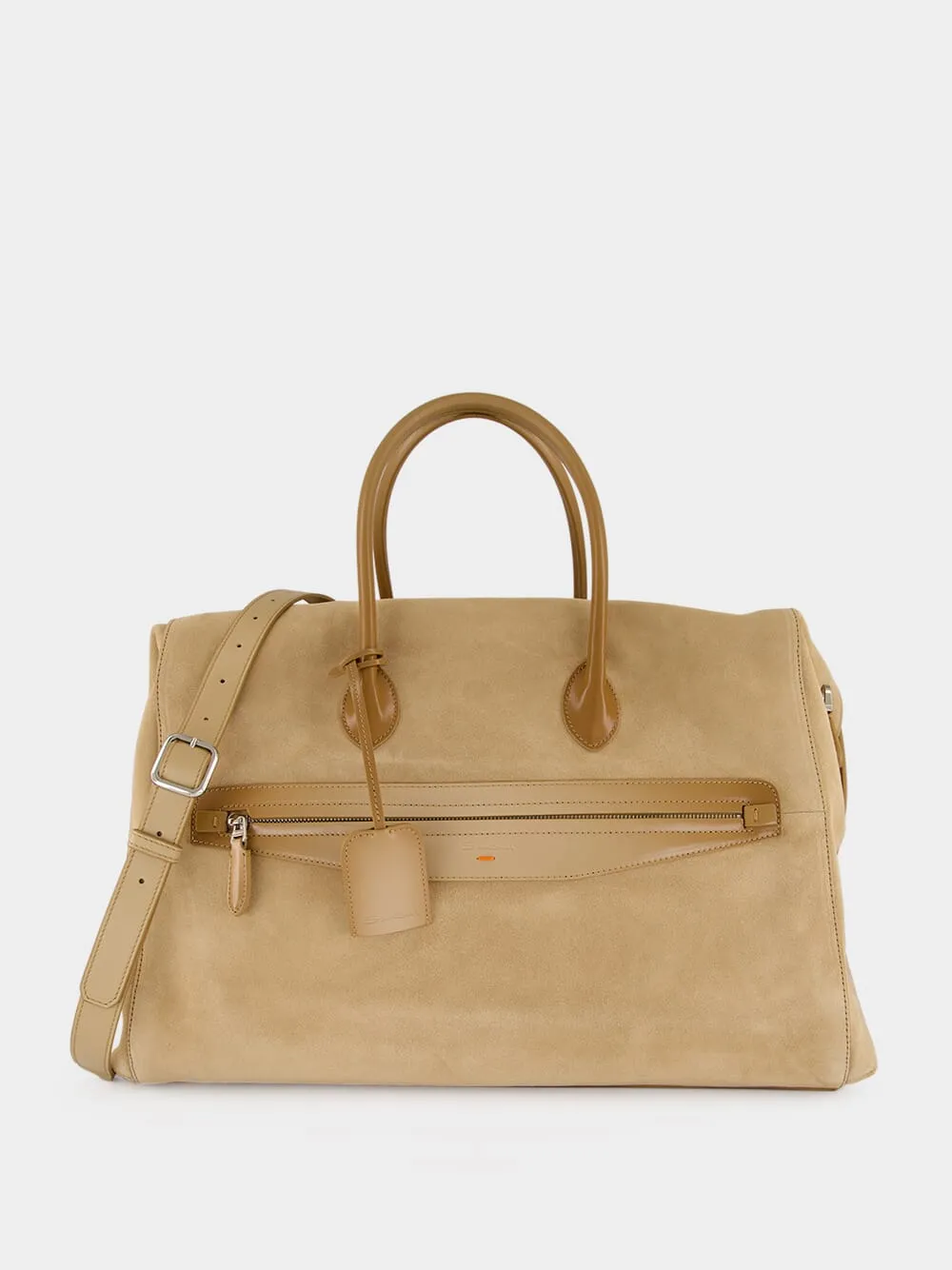 Beige Suede Weekend Travel Bag sold by Fashion Clinic
