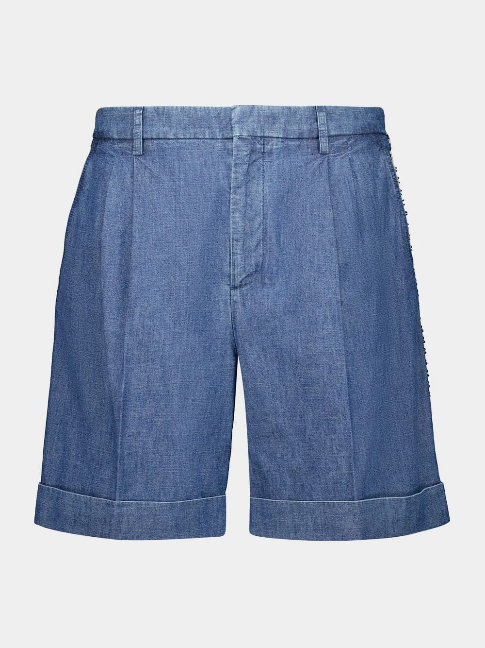 Blue Denim Casual Bermuda Shorts sold by Fashion Clinic