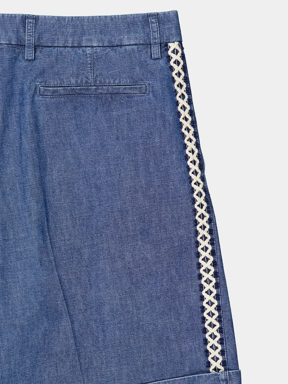 Blue Denim Casual Bermuda Shorts sold by Fashion Clinic product image thumbnail 4