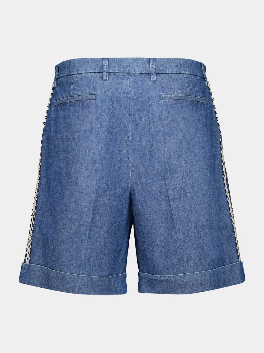 Blue Denim Casual Bermuda Shorts sold by Fashion Clinic product image thumbnail 2