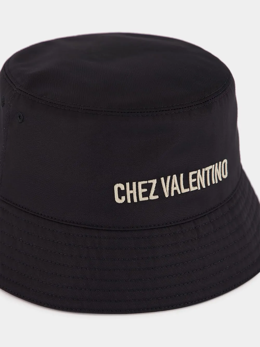 Black Chez Valentino Bucket Hat sold by Fashion Clinic product image thumbnail 3