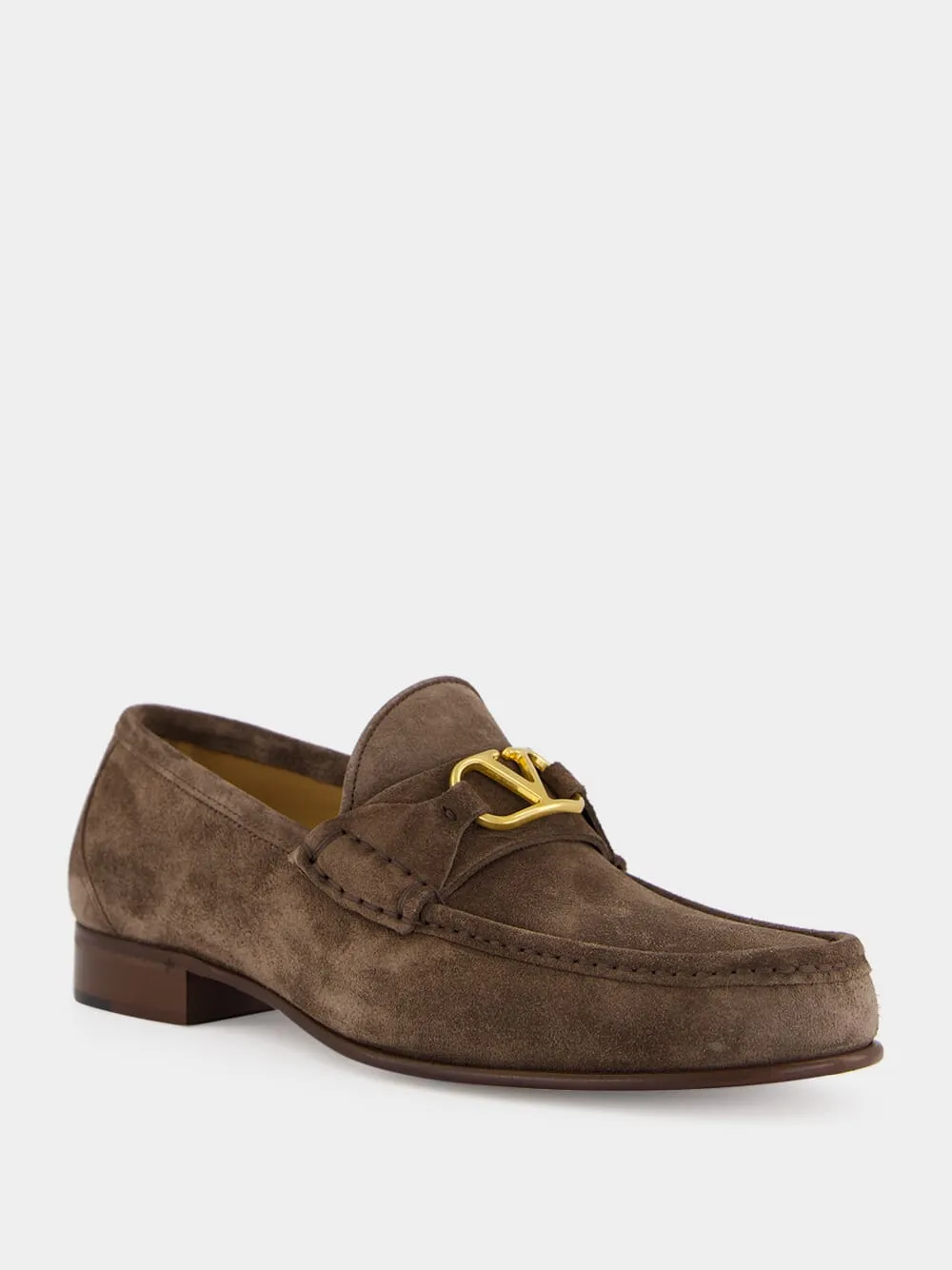Brown VLogo Suede Loafers sold by Fashion Clinic product image thumbnail 2