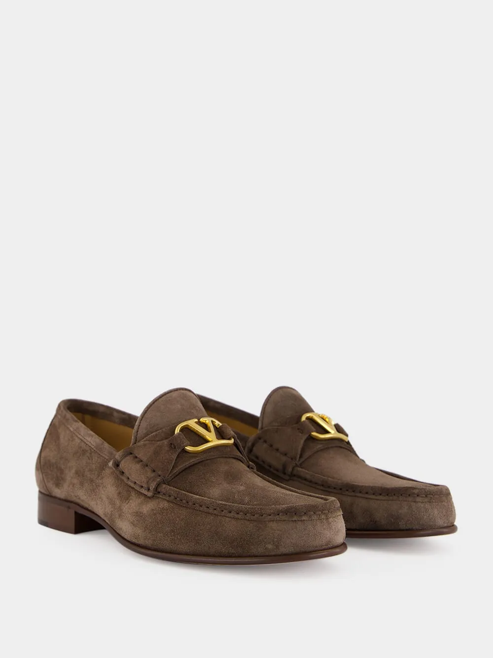 Brown VLogo Suede Loafers sold by Fashion Clinic product image thumbnail 3