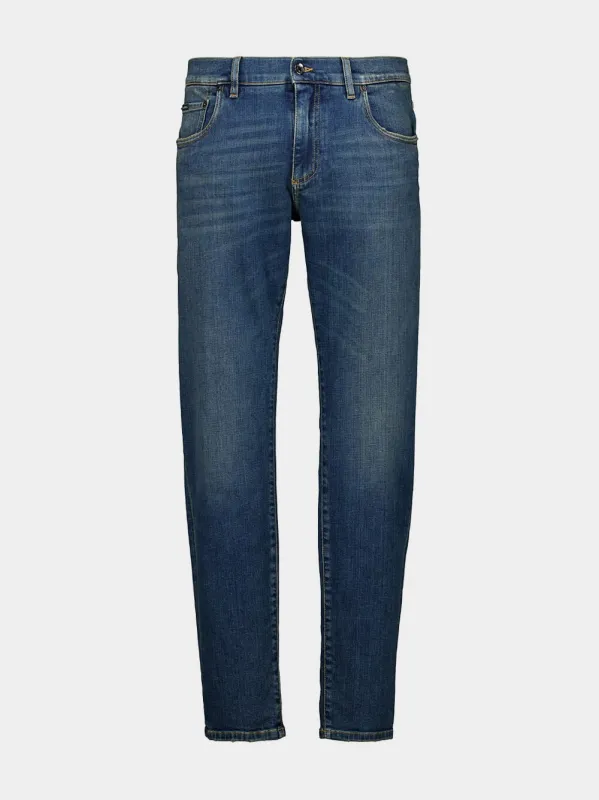 Blue Straight-Fit Denim Jeans made by Dolce & Gabanna