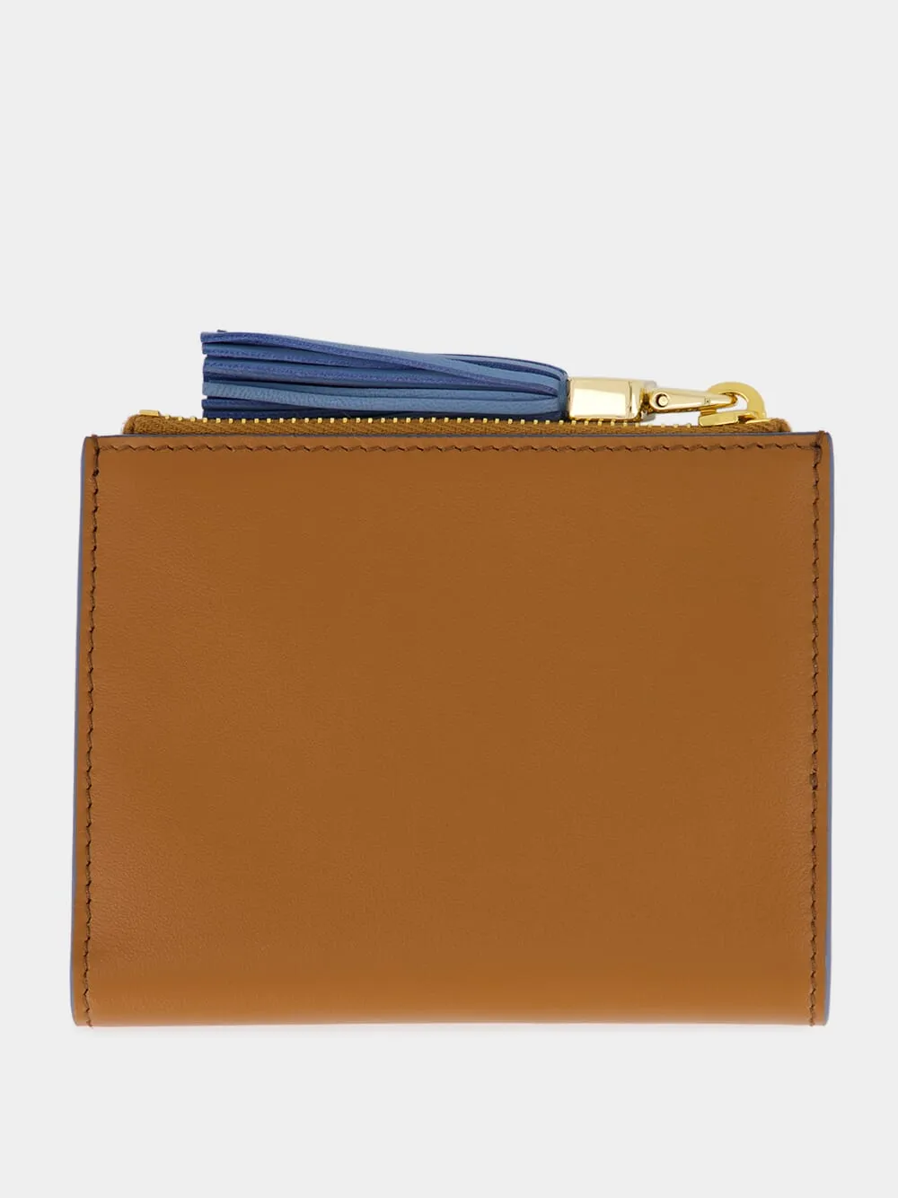 Cognac and Blue Leather Wallet sold by Fashion Clinic product image thumbnail 2